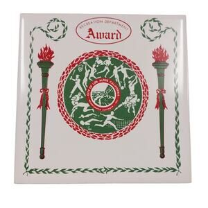 Vintage 1975 Outstanding Athlete Ceramic Award Tile from Los Altos CA Rec Dept